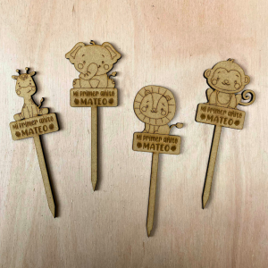 Mini Cake topper en mdf natural