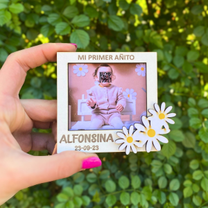 Mini portarretratos blancos con aplique a color