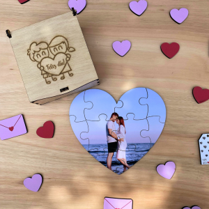 Puzzle de corazón con foto
