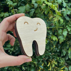 Caja en forma de muela para dientes de leche